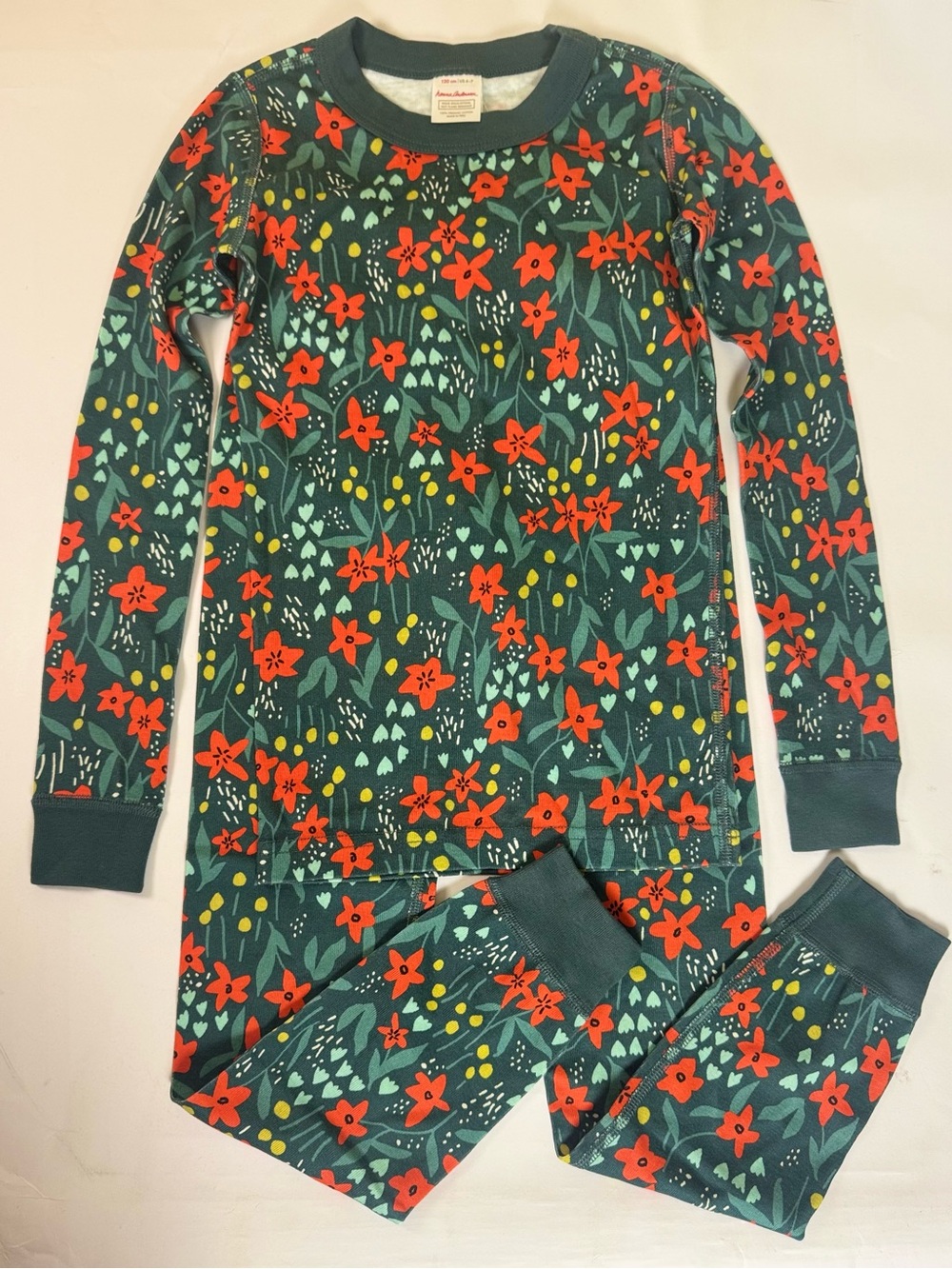 Hanna Andersson Holiday Pajamas in the Poinsettia Patch Print - NWT Size 6-7